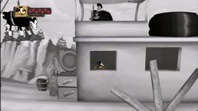 I overgangen mellom brettene spiller vi Mikke i klassiske tegnefilmer. Kjenner du igjen Steamboat Willie?