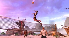 Det er ikkje heilt korrekt sandvolleyball-antrekk (les: bikini), men la gå