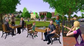 Forstadsliv i PC-utgaven av The Sims 3.