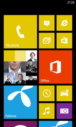 Brukergrensesnittet i Windows Phone 8.