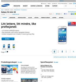 Slik markedsføres Galaxy S4 Mini av Samsung. Vi merker oss at vårt testprodukt ikke leveres med S-Health.