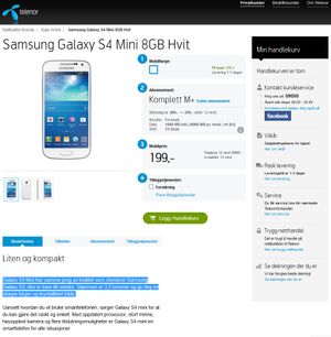 Slik markedsføres Galaxy S4 Mini av Telenor.