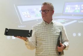 Christian Almskog Microsoft shows off Surface Pro 2 and dock.