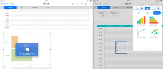 Regnearket Numbers har i likhet med de andre iWork-appene også fått en ny og oversiktlig verktøylinje øverst, samt mulighet for interaktive diagrammer.