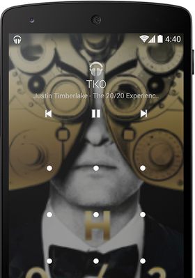 Låseskjermen kan nå vise albumgrafikk, eller grafikk som tilhører serier eller filmer som vises via Chromestick.