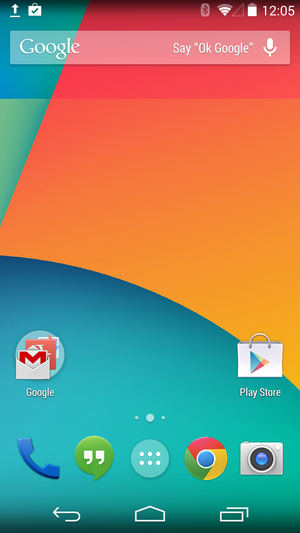 Slik ser hjemmeskjermen på Nexus 5 ut.