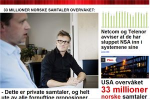 Dagbladet bringer i dag avsløringen om at NSA skal ha overvåket over 33 millioner norske telefonsamtaler. Antallet tilsvarer omtrent hver tiende samtale som ble foretatt i landet i den aktuelle perioden.