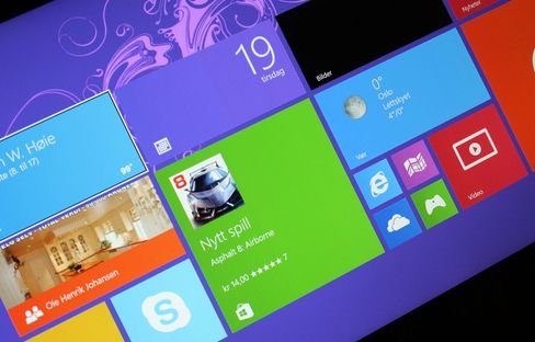 Med Windows RT 8.1 kan du velge flere størrelser på flisene enn før.