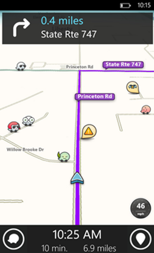 The Waze can follow the traffic in real time.