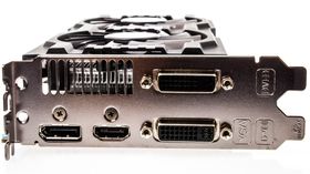 I motsetning til toppmodellene i R9-serien fra AMD kan du faktisk koble en VGA-skjerm til dette skjermkortet.