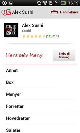 Vil du vite hvorfor 19 kunder i snitt har trukket Alex Sushi en stjerne fra toppkarakteren her? Det får du ikke svar på i appen.