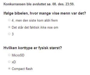 Slik ser det ut når svarene avsløres.