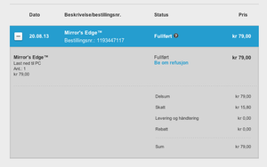 Det er let å heve kjøp hos Origin.