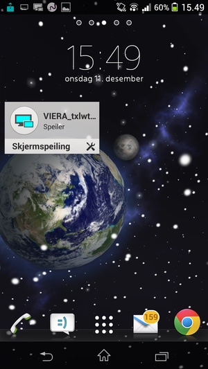 Sony Z1 koblet opp via Miracast.