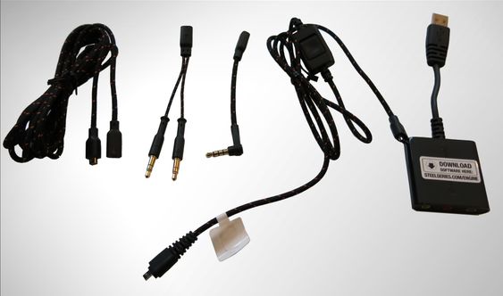 Forlengelseskabel, endestykker og USB-lydkort.