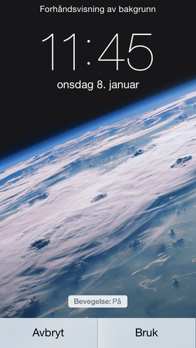 Du kan nå enkelt skru av bevegelser (parallax-effekten) samtidig som du bytter bakgrunnsbilde.
