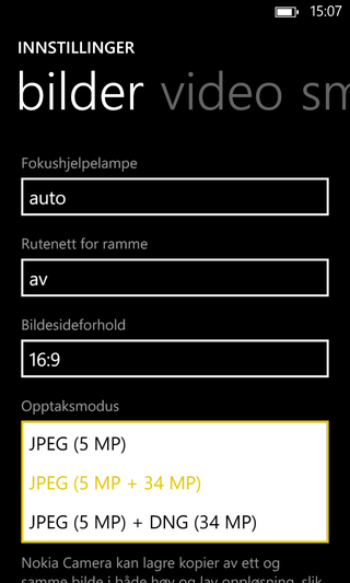 Du aktiverer råformat inne i innstillingsmenyen i kamera-appen.