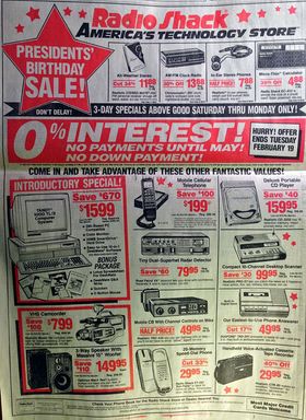Her er Radio Shack-annonsen fra 1991.
