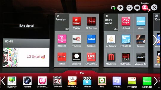 Menyen til OLED-TV-en er helt lik den vi testet på 4K-modellen til selskapet tidligere i år. .