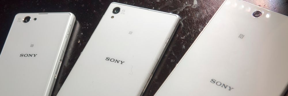 Three sizes Xperia. From left: Xperia Z1 Compact, Xperia Z1 and Xperia Z Ultra.