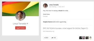 Fra Google+-profilen til Torvalds.