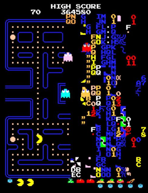 Slik ser Pac-Mans kill screen ut.