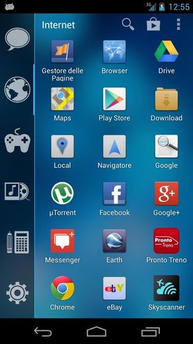 Slik kan appmenyen se ut med Smart Launcher installert.