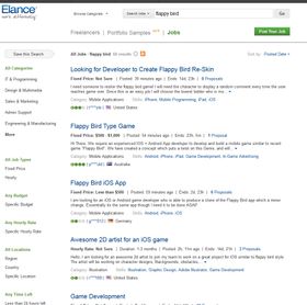 Elance fordeler frilansarbeid til utviklere, og her er det en rekke jobber som Flappy Bird-utvikler å finne.