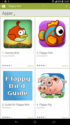 Mange Flappy Bird-kopier har allerede nådd markedet.