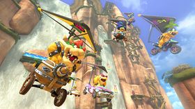 Det blir mye glideflyvning i Mario Kart 8.