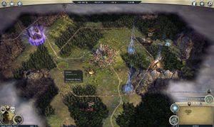 Startposisjonen i et datagenerert miljø. (bilde: Triumph Studios).