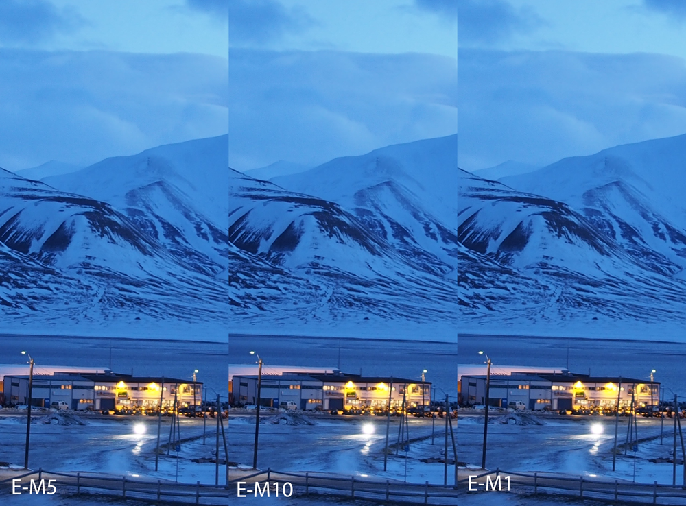 E-M5, E-M10 og E-M1 ved ISO 200.
