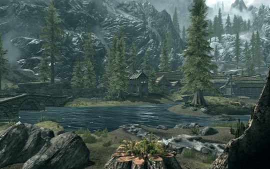Med HD-teksturer på plass er egentlig Skyrim ganske lekkert.