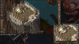 Sammenligning mellom Baldur's Gate II og nyversjonen av Baldur's Gate II. (bilde: BeamDog).