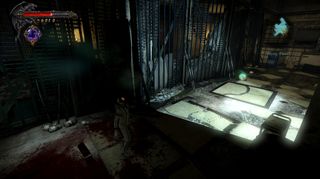 Sidan Dracula er for svak til å banke folk med skytevåpen må han ta styringa over dei i staden. (Skjermbilete: Øystein Furevik/Konami).