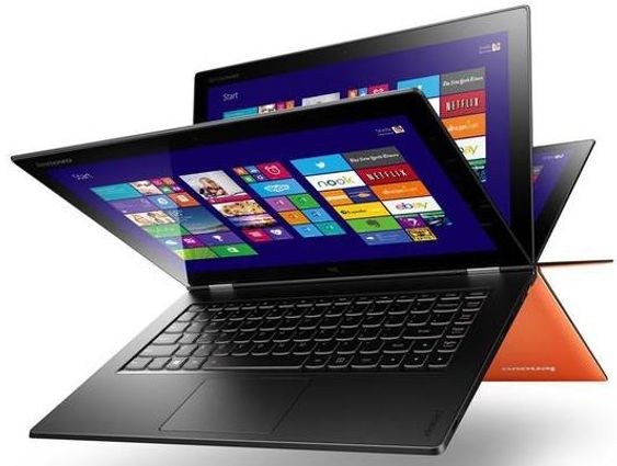 Lenovo Yoga 2 Pro er svært så fleksibel av seg og lar deg bøye skjermen bakover så du kan bruke den som et nettbrett.