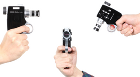 Ikke et stort kamera, selv med pistolgrep.