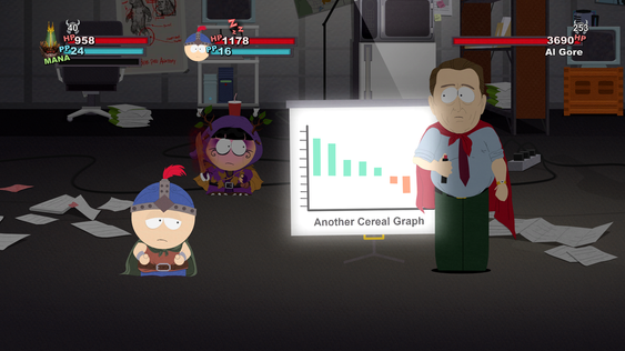Al Gore bruker sitt «Kjedelig powerpointpresentasjon»-angrep. (Bilde: Gamer.no).