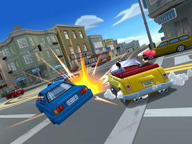 Respekt for trafikken er eit fy-ord i Crazy Taxi.