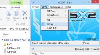 Ved å velge «Tillegg» får du startet spillene dine rett fra DVD-ROM-en.