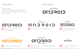 Slik, og ikke slik. Google bestemmer i detalj hvordan logoen skal vises.