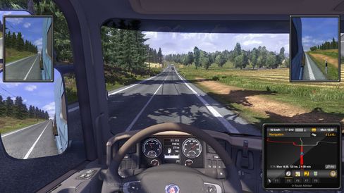 Alene på landeveien i Euro Truck Simulator.