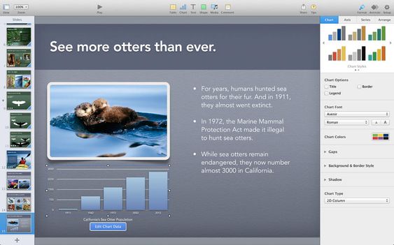 Apple Keynote for iPad.
