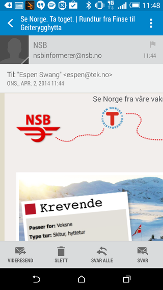 Skjermdump som viser HTML-post i portrettorientering.