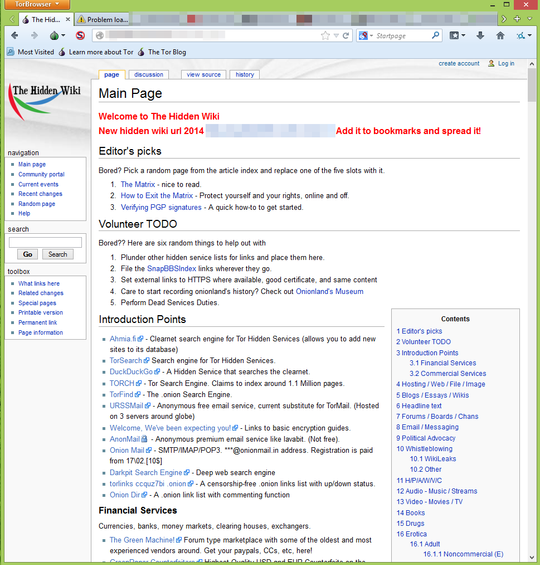 Det vanligste startstedet før du begir deg videre ut på den mørke webben er «The Hidden Wiki».