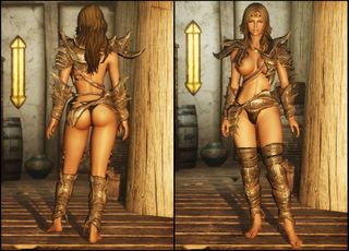 Remodeled Armor CBBE gjør at rustningene viser mer hud. (Bilde: Nexusmods.com).