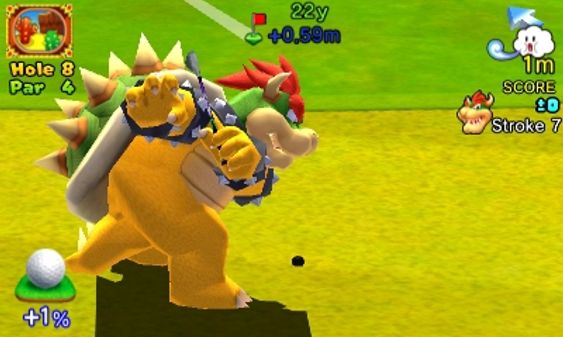 Til tross for alle Bowsers kidnappingsforsøk får han være med å spille golf.