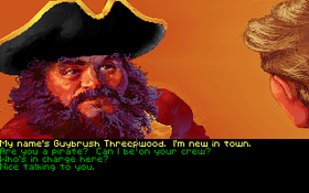 En av de første personene du treffer i Monkey Island.