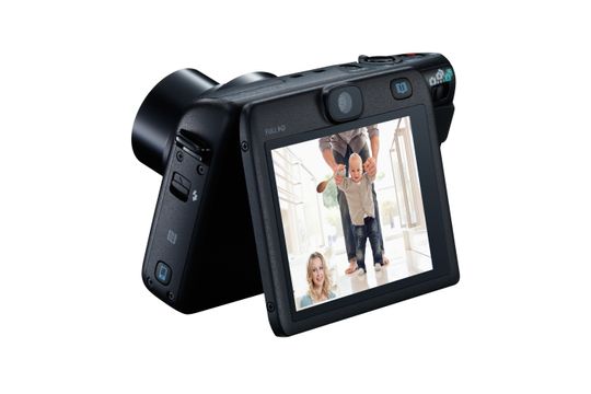 PowerShot N100 lar deg ta bilde på begge sider av kameraet.