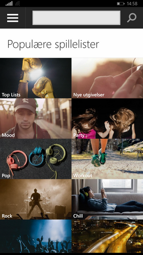 Denne skjermen lar deg bla rundt i nytt Spotify-innhold.